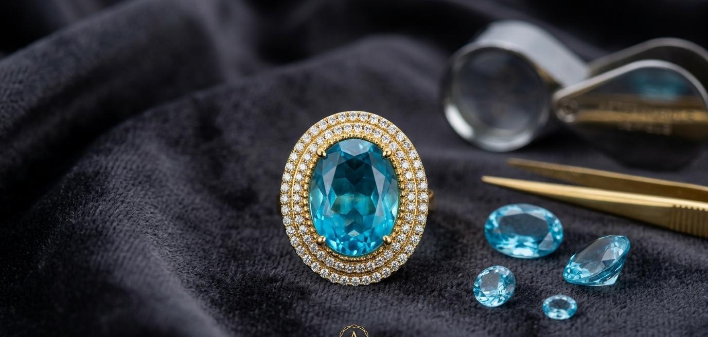 Sapphire And Diamond Double Halo Ring
